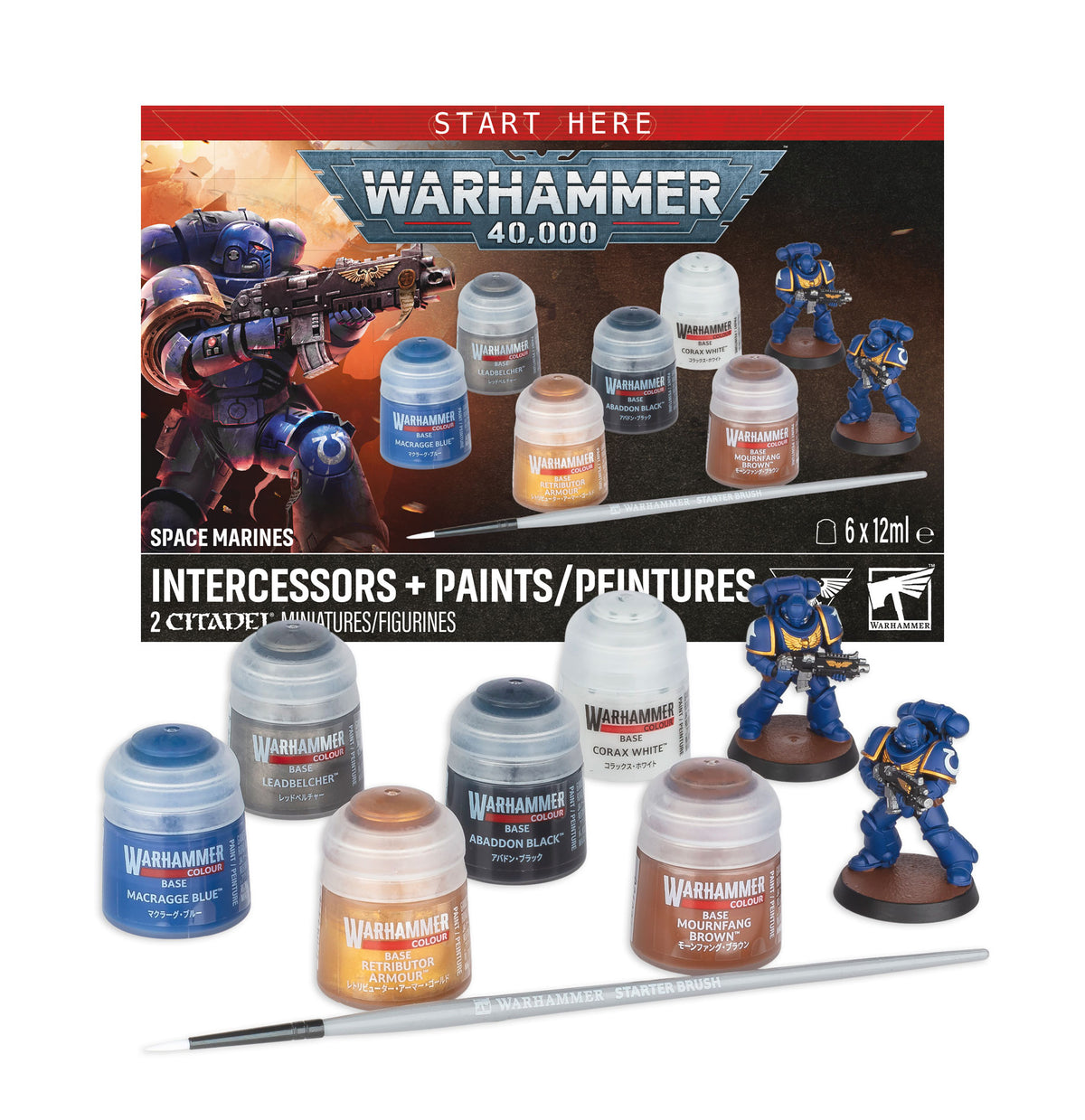 Warhammer 40,000: Start Here - Space Marines Intercessors + Paint 60-11