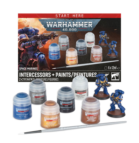 Warhammer 40,000: Start Here - Space Marines Intercessors + Paint 60-11